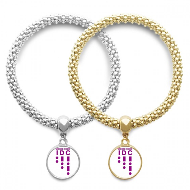 Morse Code Care Dot-line Representation Lover Bracelet Bangle Pendant Jewelry Couple Chain
