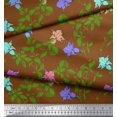 thumbnail image 3 of Soimoi Poly Georgette Fabric Leaves & Bell Floral Fabric Prints by Yard 42 Inch Wide, 3 of 3