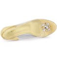 thumbnail image 4 of BLISSFUL STEP Sandales à Talons Compensés Transparentes pour Femmes avec Strass Or (Taille 8), 4 of 6