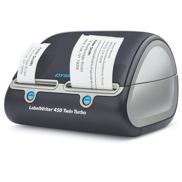 Dymo LabelWriter 450 Turbo Direct Thermal Label Printer, USB Connectivity Monochrome Barcode Label Maker - Print up to 71 Labels Per Minute, 300 x 600 dpi, 2.20" Maximum Print Width