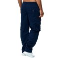 thumbnail image 2 of Faithtur Men Straight Pants Middle Waist Loose Pockets Casual Fall Trousers, 2 of 3