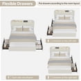 thumbnail image 2 of Eastvita Stylish/Durable Beige Queen Bed Frame Boucle Upholstered with Storage Headboard/2 Drawers/Built - in Bookcase/No Box Spring/Easy Assembly, 2 of 6