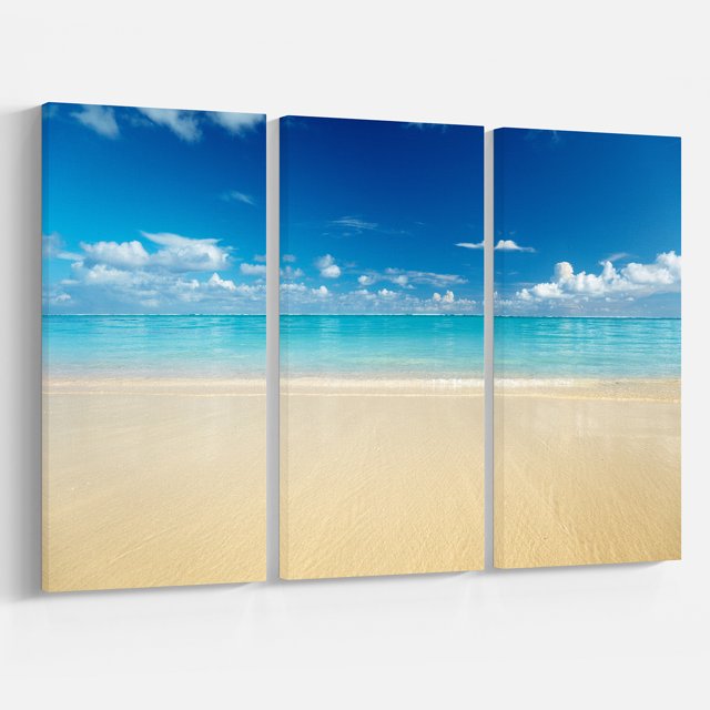 Designart - Sable de Plage sur la Côte Caribéenne Calme - Uvre d'Art Moderne sur Toile