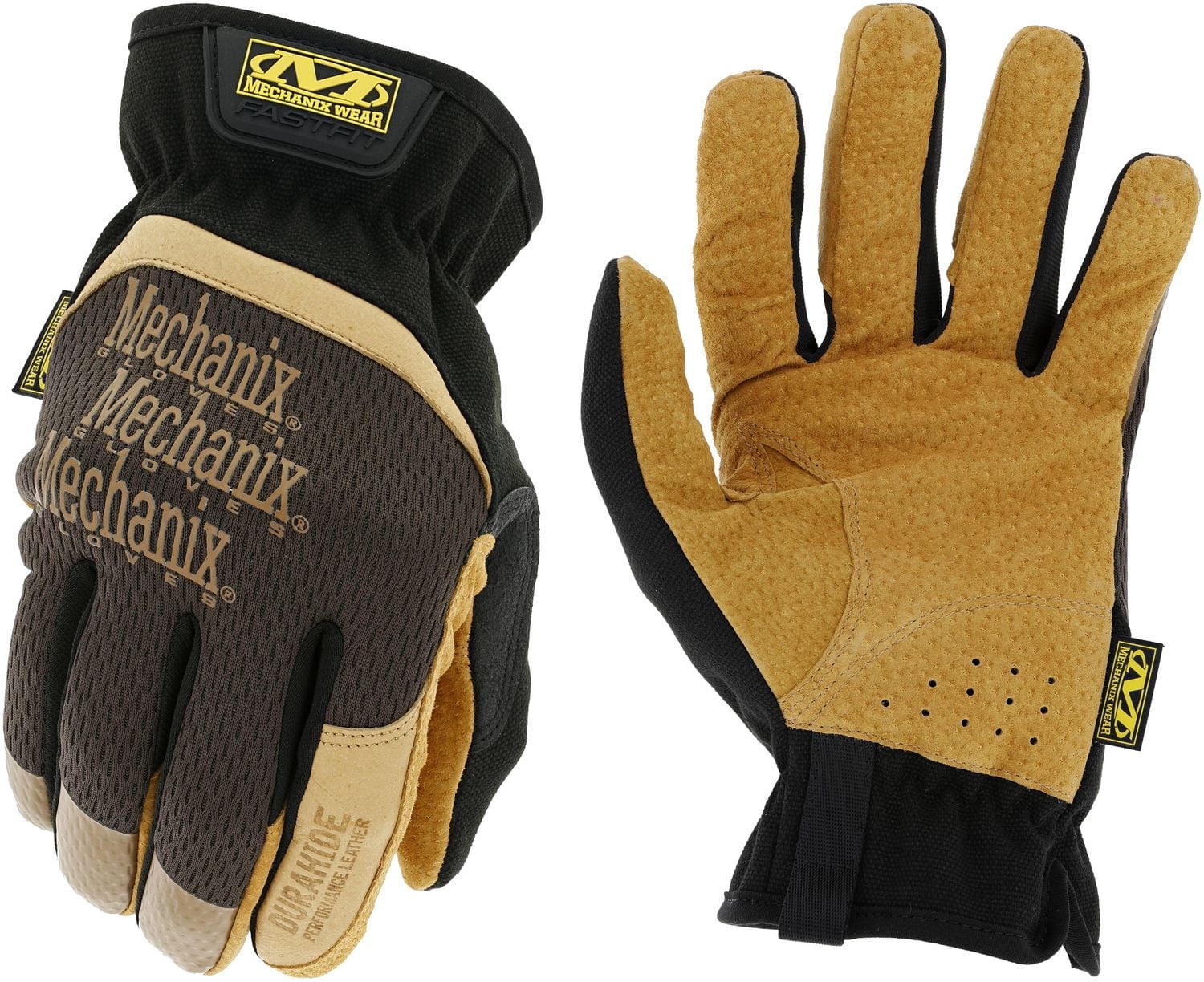 Mechanix Wear FastFit® Leather Work Gloves (Large, Brown/Black)