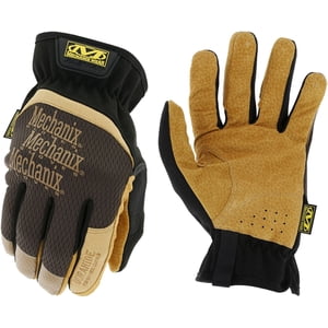 Mechanix Wear FastFit® Gants de travail en cuir (Grands, Brun/Noir)