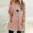 thumbnail image 1 of Hauts pour Femmes Col Rond et Blouse d'Hiver Ample avec Poche Imprimée Manches Longues Automne 2023 Tendance en Liquidation, 1 of 4
