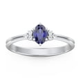 thumbnail image 2 of Birthstone Oval Ring with Shoulder Accents - Blue Sapphire (September), 2 of 5