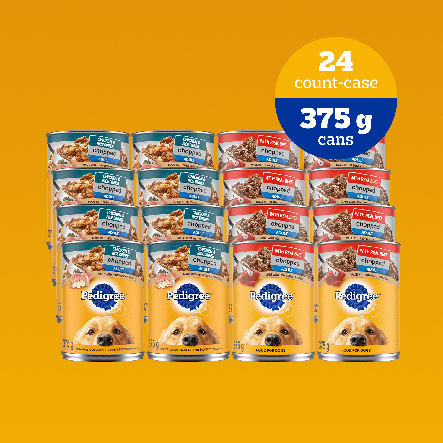 PEDIGREE Chopped Chicken and Rice & Beef Adult Wet Dog Food 9kg