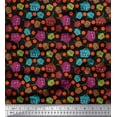 thumbnail image 1 of Soimoi Crepe Silk Fabric Floral Clip Art Printed Fabric 1 Yard 42 Inch Wide, 1 of 1