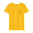 thumbnail image 3 of WEIYLL Women's T Shirts Small Dinosaur Print Yellow Tops Sizes M, 3 of 3
