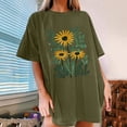 thumbnail image 1 of Offre à Durée Limitée Iumwxz T-Shirt Surdimensionné Tendance Coupe Ample T-Shirts pour Femmes Hauts Graphiques Floraux Manches Mi-Longues Col Rond Hauts pour Femmes Obtenez-le Aujourd'hui Plage, 1 of 7
