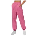 thumbnail image 1 of AherBiu Sweatpants Women High Waisted Fleece Solid Color Joggers with Pockets Fall Winter Loose Workout Running Gym Pants, 1 of 5