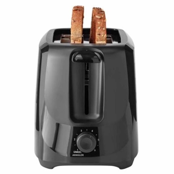 Mainstays 2-Slice Toaster with 6 Shade Settings and Removable Crumb Tray, Rich Black