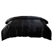 Btomtd Luxurious Silk Duvet Covers And Bedding With Zippers That Close, black