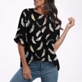 thumbnail image 4 of Pisexur Hauts d'Été pour Femmes Mode Décontractée Manches Courtes Col Rond T-Shirts Confortables Amples Surdimensionnés Imprimé Floral Blouses Hauts Mode T-Shirts Imprimés Graphiques Grande Taille Tops de Sortie S-5TG, 4 of 7