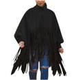 thumbnail image 2 of Woman's Long Sleeve Fashion Solid Color High Neck Lantern Sleeve Tassel Design Tops, 2 of 9