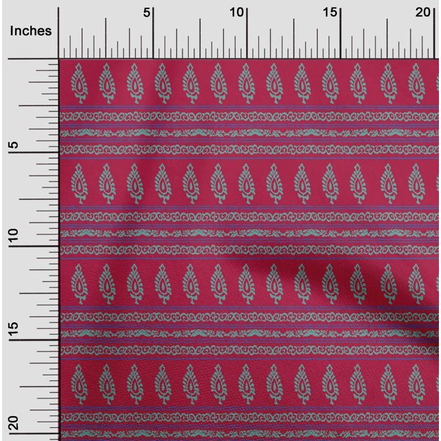 oneOone Georgette Viscose Fabric Stripe|Swirl & Floral Block Decor Fabric Printed BTY 42 Inch Wide