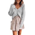 thumbnail image 3 of RKSTN Sweaters for Women Solid Color Casual Long-Sleeved V-neck Pullover Sweater Fall Sweaters, 3 of 4
