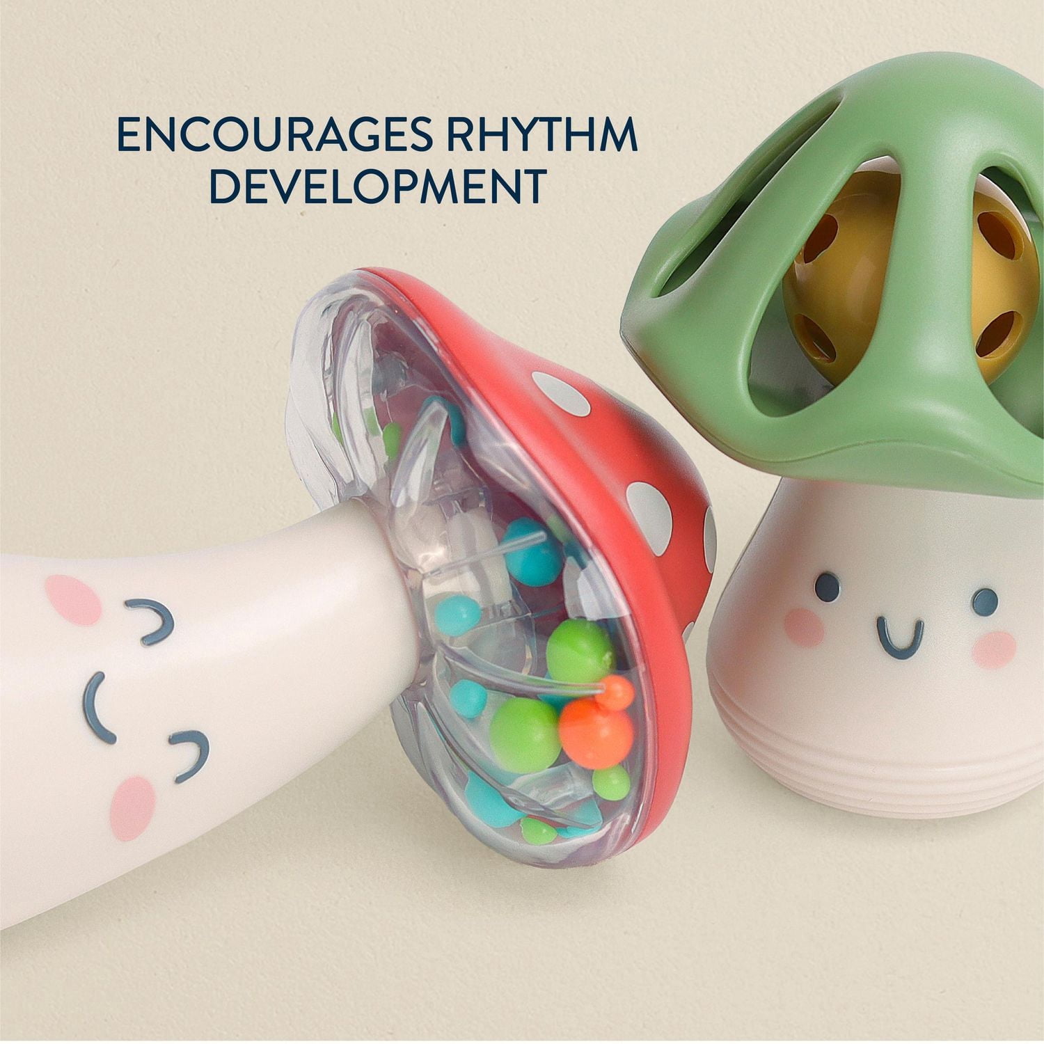 Itzy Ritzy Mini Maraca Ensemble musical de 2 pièces, tête en plastique, pour nourrissons, 6 mois et plus