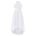 thumbnail image 1 of RUNQHUI Robe de Demoiselle d'Honneur Sans Manches en Mousseline à Ourlet Irrégulier pour Filles Enfants pour Fête Robe Blanche 16, 1 of 6