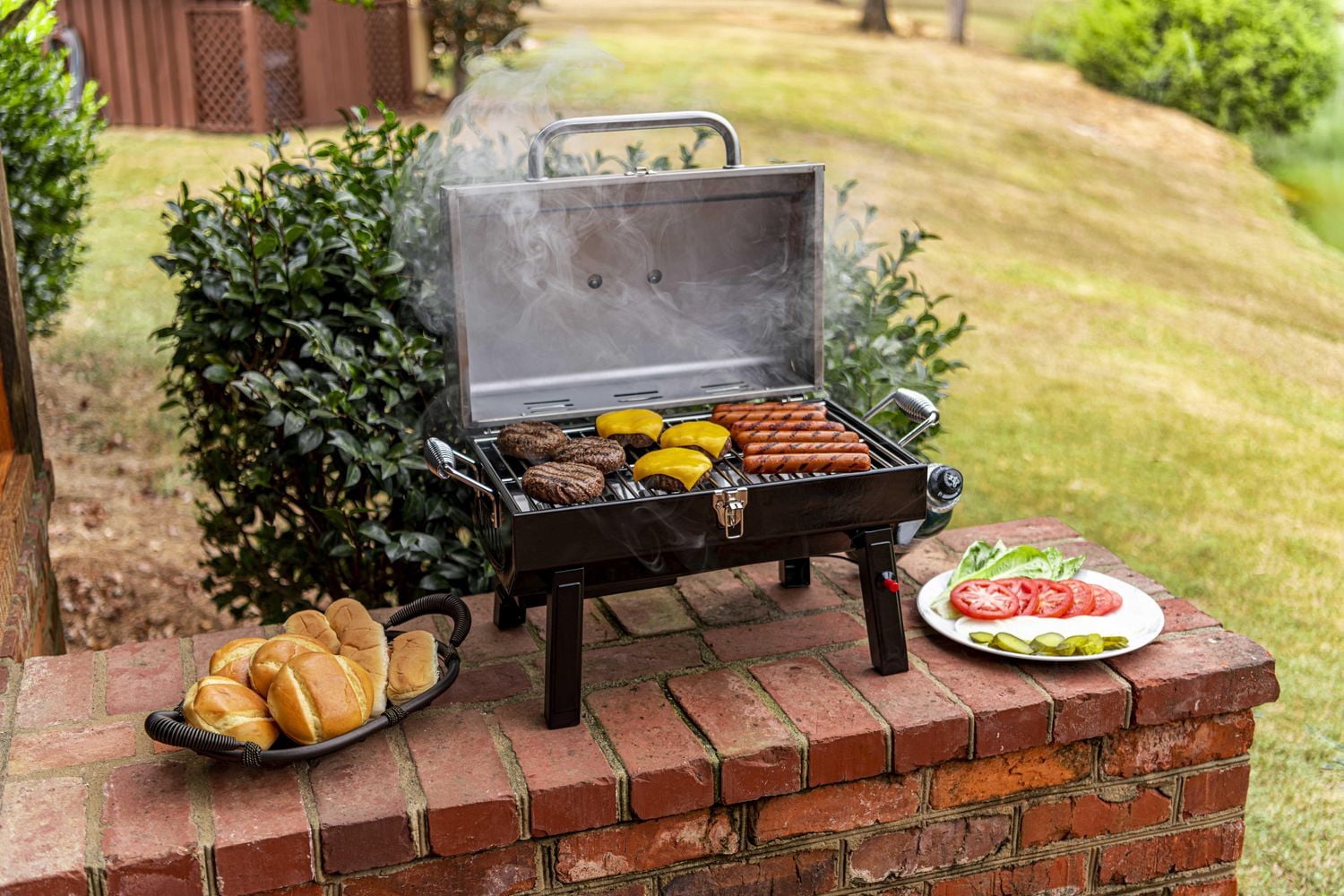 Barbecue à gaz propane portable à un 1 brûleurs en acier inoxydable