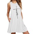 thumbnail image 1 of Bellella Robe T-shirt pour Femme Tunique Robe d'Été Évasée Courte Mini Robes T-shirt Uni Caftan Blanc G, 1 of 2
