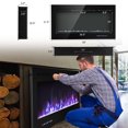 thumbnail image 2 of Patiojoy 40" Recessed Electric Fireplace Wall Mounted Heater w/Remote Control 750W/1500W mode Adjustable Flame, 2 of 8
