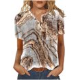 thumbnail image 1 of Cameland T-Shirt à Manches Courtes Décontracté d'Été pour Femmes, à Boutons, Col Rond, Chandail Blouse Hauts, 1 of 5