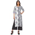 thumbnail image 1 of Moomaya Ensemble Décontracté en Viscose Style Santoon pour Femmes, Ensemble Palazzo 2 Pcs, Robe, Tenue Ethnique, 1 of 5