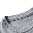 thumbnail image 4 of Mrat Fall Pullover Men Men's Solid Color Knitted Sweater Round Neck Pullover Long Sleeved Loose Button Sweater Tops Sweater Men Sweater S-59 Gray L, 4 of 6
