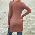thumbnail image 3 of SROBPTY Longues Chemises à Manches pour Femmes, Mode pour Femmes Manches Longues Col Rond Taille à Pince Longue Bordeaux, S, 3 of 4