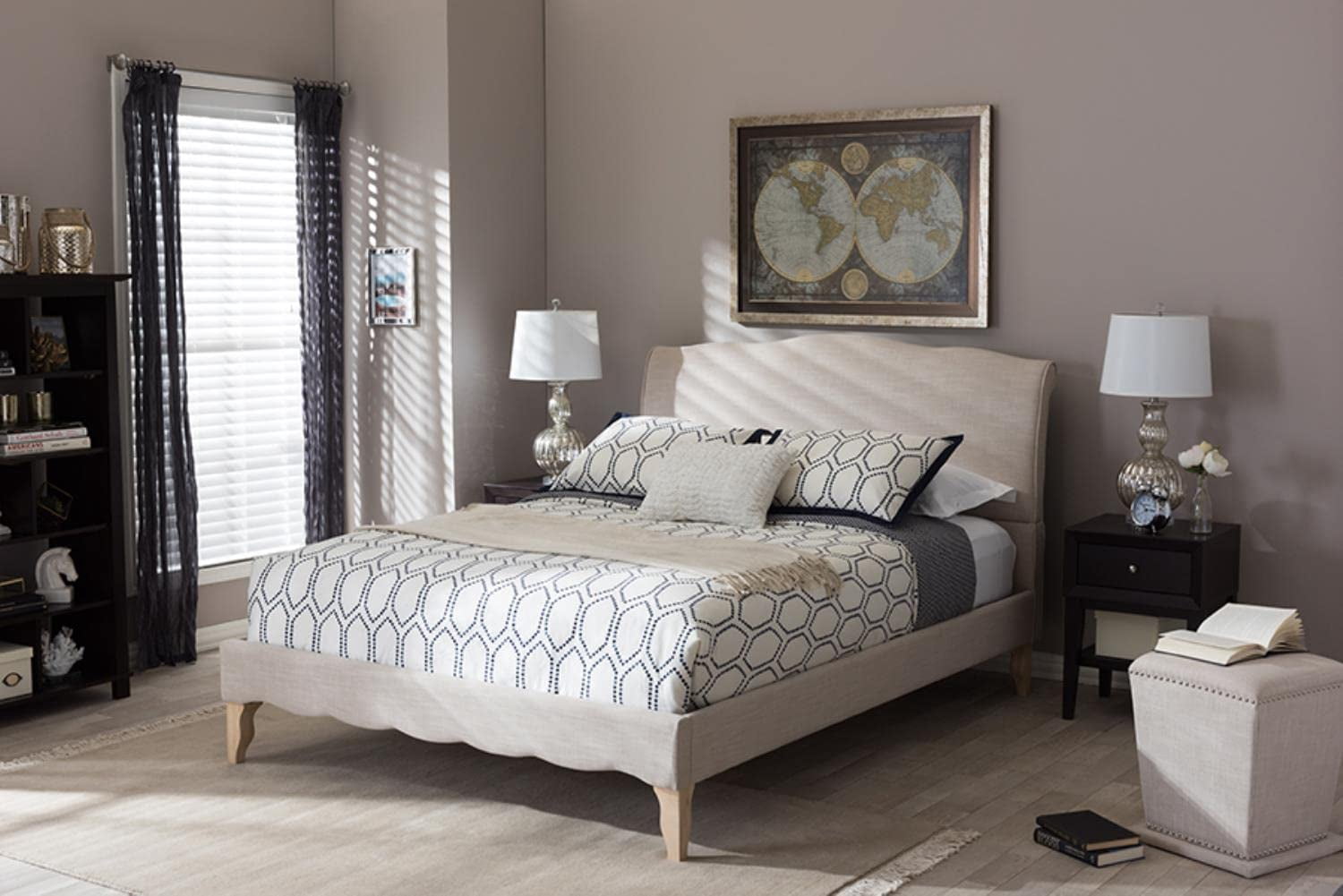 Lit Plateforme Double Fannie, Beige