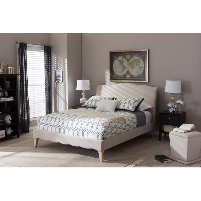 Lit Plateforme Double Fannie, Beige