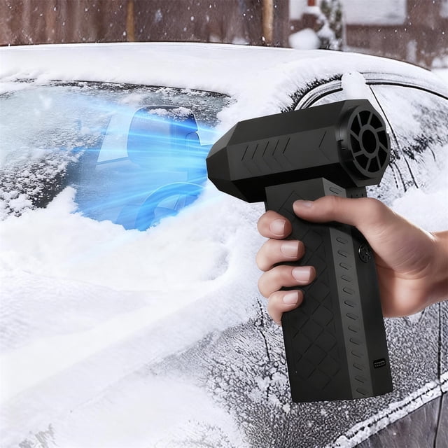 Birdeem Portable Snow Blower,Cordless Handheld Blower for Car Windshield Defrost and Home Cleaning,70W High-Speed Brushless Motor with Rechargeable Battery and Multiple Nozzles