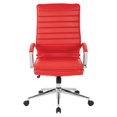 thumbnail image 3 of High Back Manager's Faux Leather Chair in Red with Chrome Base, 3 of 8