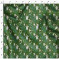 thumbnail image 4 of Soimoi Green Modal Satin Fabric Bear & Reindeer Cartoon Printed Fabric 1 Yard 42 Inch Wide, 4 of 5