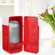3.2x3.4x7.6inch Portable Built-in LED Light Small Refrigerator, USB Compact Refrigerator, Car Travel For Office Camping