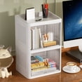 thumbnail image 4 of TopLLC Home Decor, Room Decor, Wall Decor Foldable Double Door Flat Cover White Drawer Storage Box Multilayer Stationery Rack Household Cosmetics Care Products Storage Storage Boxes, 4 of 6