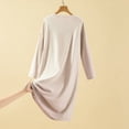 thumbnail image 4 of HongQid Chemises de Nuit Manches 3/4 Chemise de Nuit Col Rond Douce Tenue de Nuit Décontractée Chemises de Sommeil Robe de Pyjama Ample avec Poitrine Rembourrée, 4 of 7