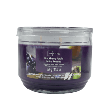 Mainstays Blackberry Apple Scented 3-Wick Glass Jar Candle, 11.5 oz