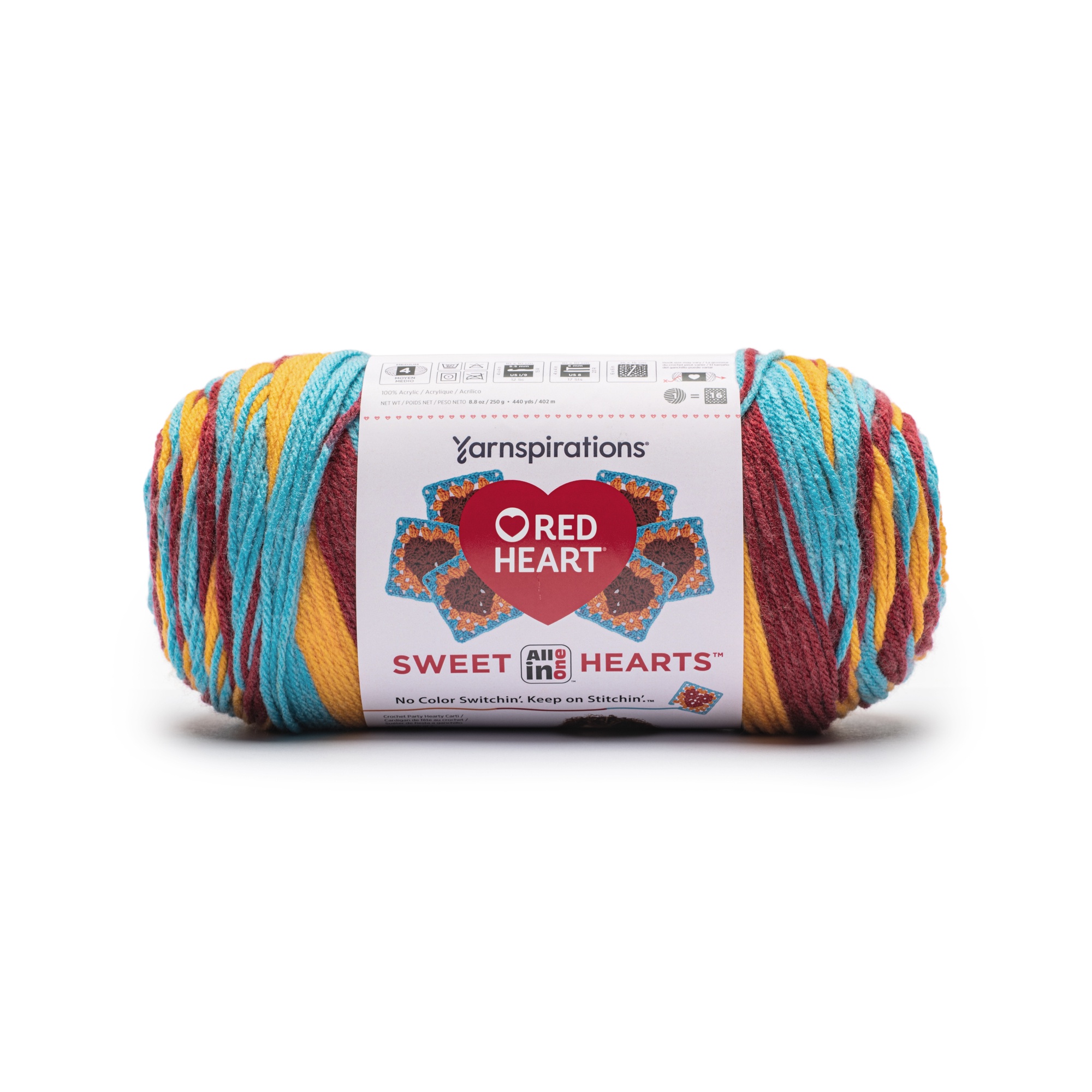 Red Heart® AIO Sweet Hearts™ n° 4 Worsted (Moyen) Acrylique, Primary 250 g / 440 m