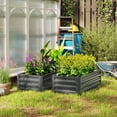 thumbnail image 2 of Outsunny Raised Garden Beds Set of 2, Galvanized Planter Box, Light Grey, 2 of 10