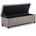 thumbnail image 3 of Franklin Storage Ottoman Bench in Distressed Grey Taupe Faux Air Leather, 3 of 8