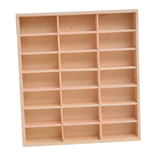 idealsgarden Wooden Display Rack Organizer Shelves Multiuse Holder for Doll Shop 21 Grid