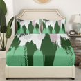 thumbnail image 3 of Erosebridal Orange Geometric Sheet Set Twin, Abstract Stripes Bedding Sets Twin Size, Minimalst Decor, 3 of 7