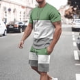 thumbnail image 1 of Weiqiqre Men's 2 Piece Outfits Short Sets Short Sleeve T Shirt and Track Shorts Set, 1 of 7
