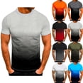 thumbnail image 1 of QATAINLAV Offres Éclair du Jour, T-Shirt Ajusté pour Homme Mode à Imprimé Dégradé, Hauts d'Entraînement pour Muscles, Été Décontracté, Col Rond, Manches Courtes, T-Shirts Basiques Gris Foncé TG, 1 of 3