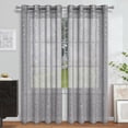 thumbnail image 4 of Todaioua Semi Sheer Window Curtain with Silver Embossed Pattern Light Filtering Polyester Fabric for Bedroom Living Room Study Modern Home Decor with Grommet Top Installation, 4 of 7