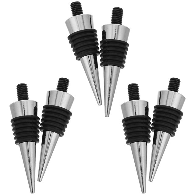 Phenofice 6Pcs Bulk Wine Stoppers Alloy Wine Bottle Toppers Tight Seal for Holiday Wine Accessories