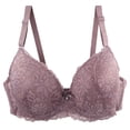thumbnail image 1 of Women's Bras Middle Age Front Closure Lace Wireless Bra With Adjustable Straps Plus Size Bra Pink 90D, 1 of 7